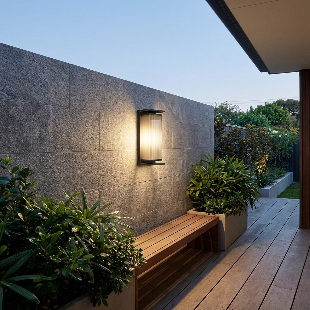 Black Stainless Steel Outdoor Wall Light Rectangular IP65 Dimmable Modern Patio Garden Home Decor - Stack & Clear 1