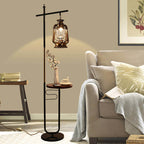 Black Vintage Industrial Floor Lamp with Iron and Glass Shade for Living Room 2