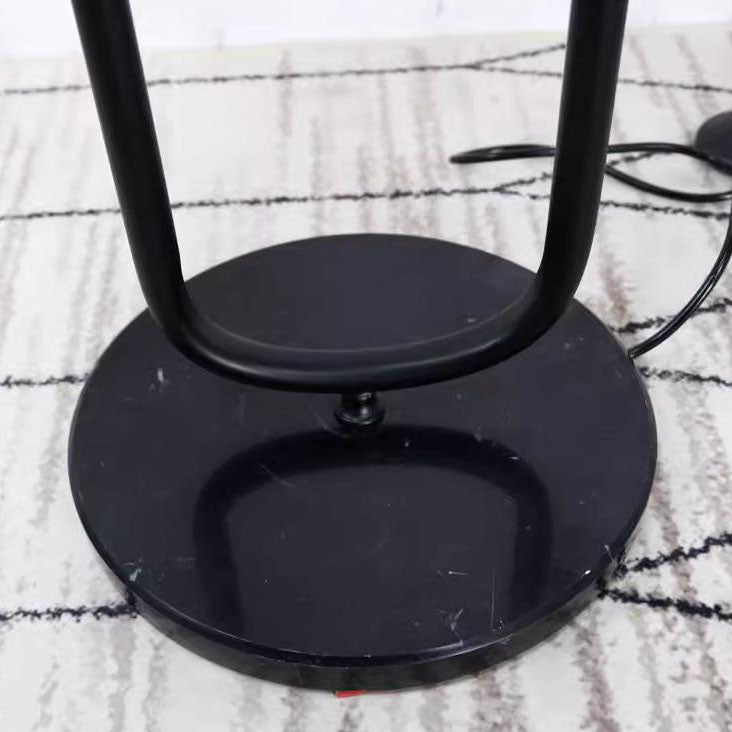 Black Vintage Industrial Floor Lamp with Iron and Glass Shade for Living Room 8