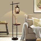 Black Vintage Industrial Floor Lamp with Iron and Glass Shade for Living Room 9