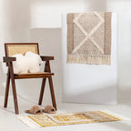 Boho Area Rug for Living Room – Stylish Floor Mat in Beige, Durable Polyester Cotton Blend, Multiple Sizes 3