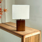 Boho Bamboo Table Lamp with Adjustable Lighting – Minimalist Nightstand Lamp for Cozy Interiors 6