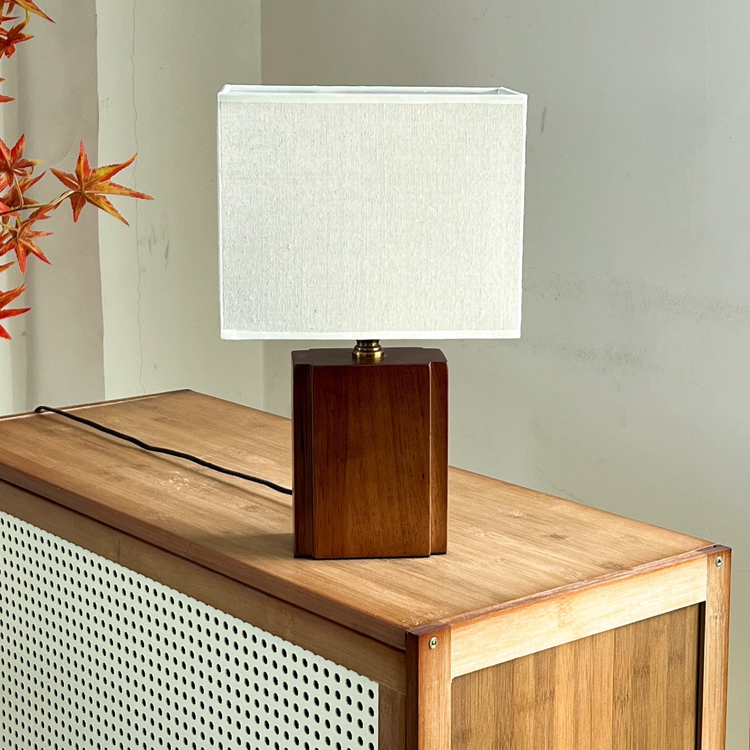 Boho Bamboo Table Lamp with Adjustable Lighting – Minimalist Nightstand Lamp for Cozy Interiors 6