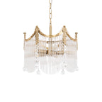 Boho Chandelier Brass Glass Adjustable Height Elegant 0