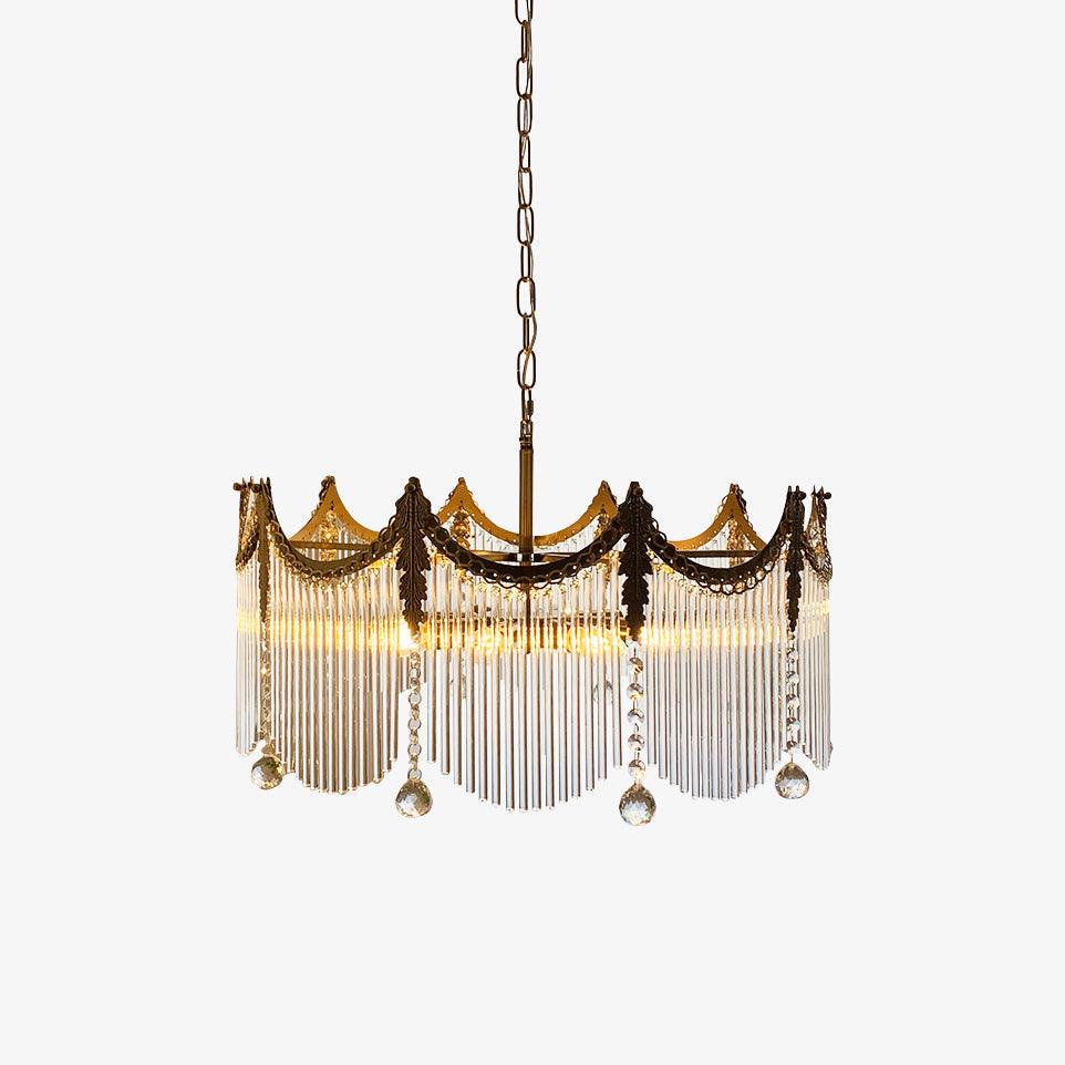 Boho Chandelier Brass Glass Adjustable Height Elegant 1
