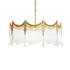 Boho Chandelier Brass Glass Adjustable Height Elegant 10