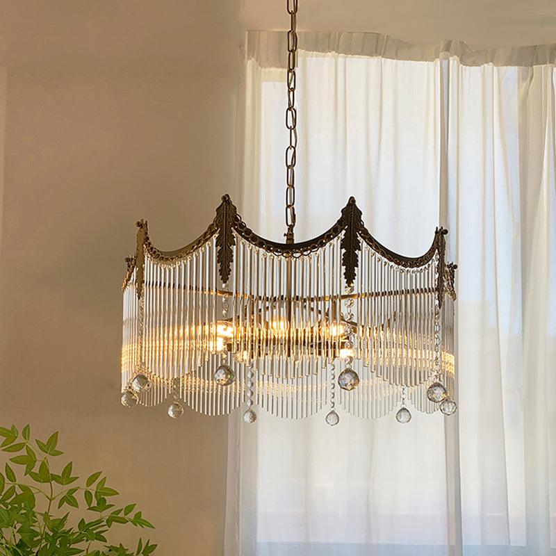 Boho Chandelier Brass Glass Adjustable Height Elegant 2