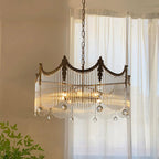 Boho Chandelier Brass Glass Adjustable Height Elegant 2