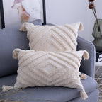 Boho Cotton Cushion Cover with Fringes – Ibiza Inspired Decorative Pillow 2