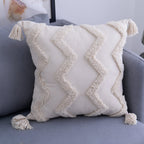 Boho Cotton Cushion Cover with Fringes – Ibiza Inspired Decorative Pillow 8