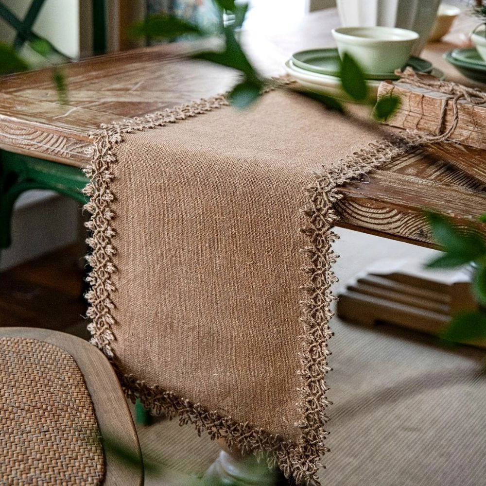 Boho Jute Table Runner Natural 0
