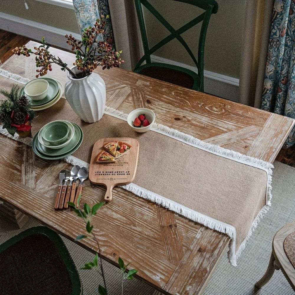 Boho Jute Table Runner Natural 7