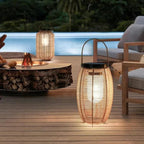 Boho Solar Garden Lights - Eco-Friendly Woven Rattan Outdoor Lanterns for Patios and Lawns 6