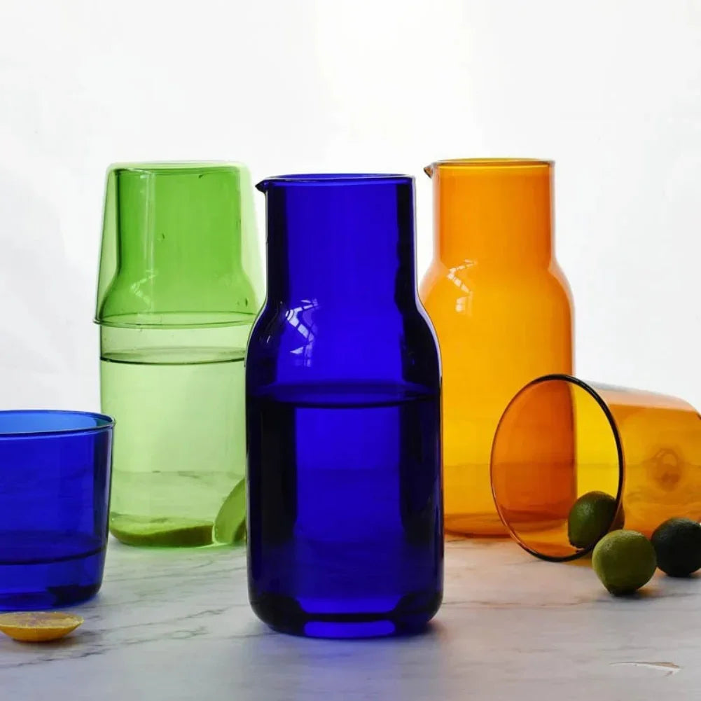Borosilicate Glass Cup Set - 550ml Colorful Drinkware Set 3