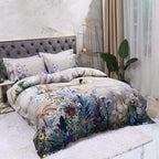 Botanical Duvet Cover Set in Floral Design – 4 or 6 Piece Options, Egyptian Cotton 6