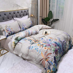 Botanical Duvet Cover Set in Floral Design – 4 or 6 Piece Options, Egyptian Cotton 7