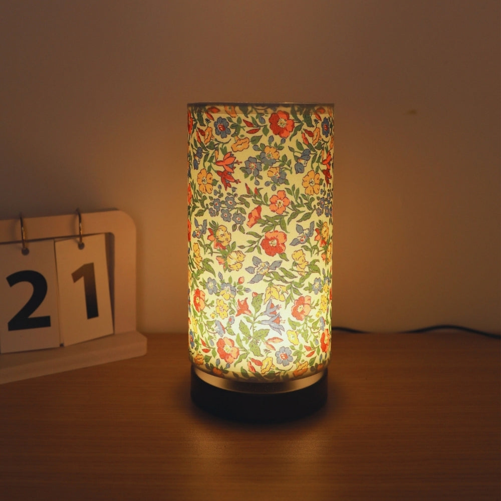 Botanical Floral Bedside Lamp Linen Shade Multicolor 2
