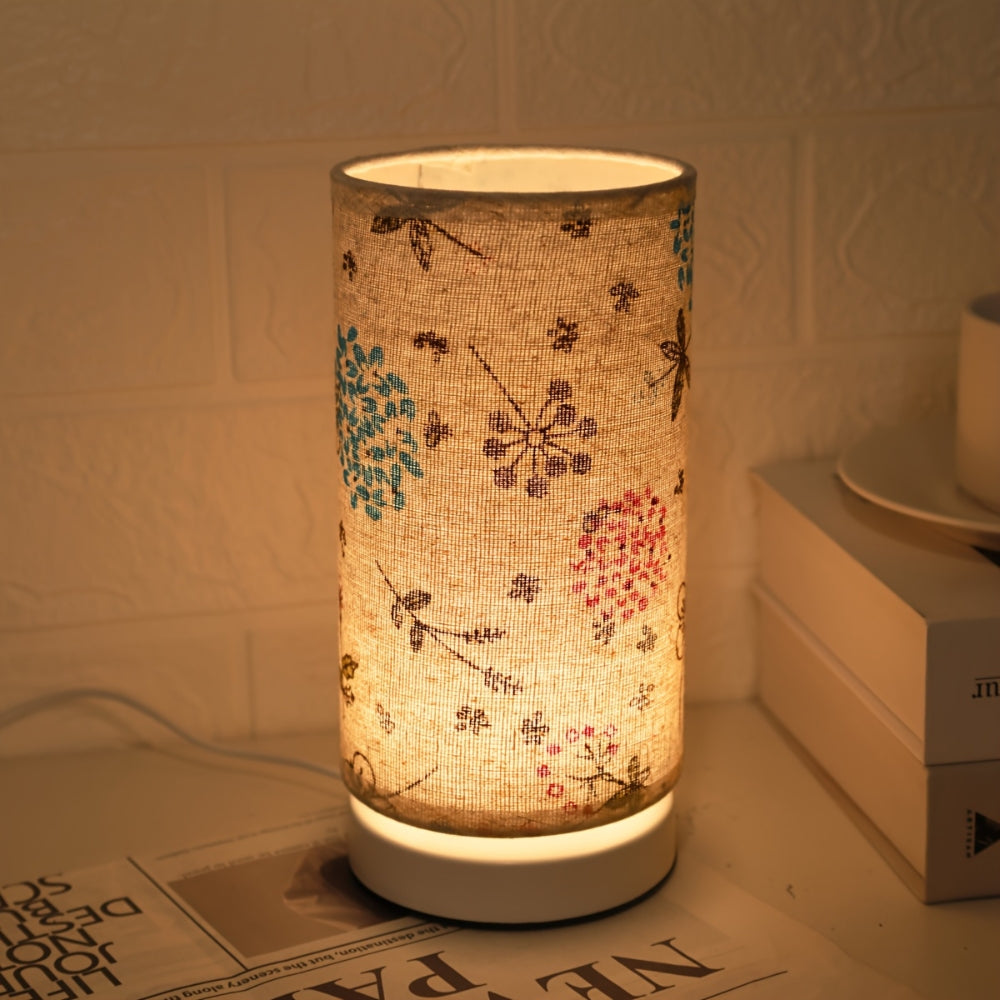 Botanical Floral Bedside Lamp Linen Shade Multicolor 5