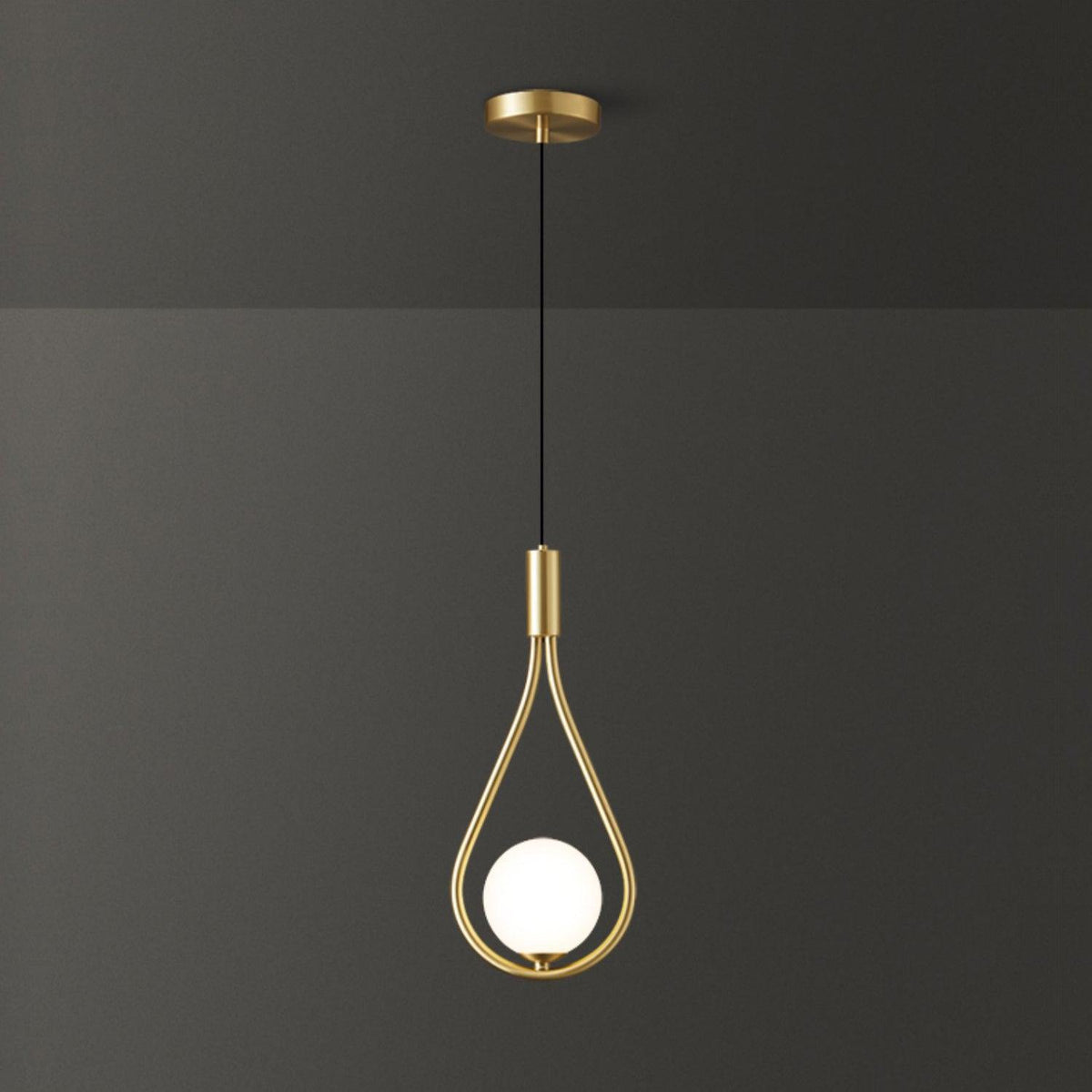 Brass Metal Glass Pendant Light Bell Shade White Glass Vintage Kitchen Dining Room Home Decor - Stack & Clear 3