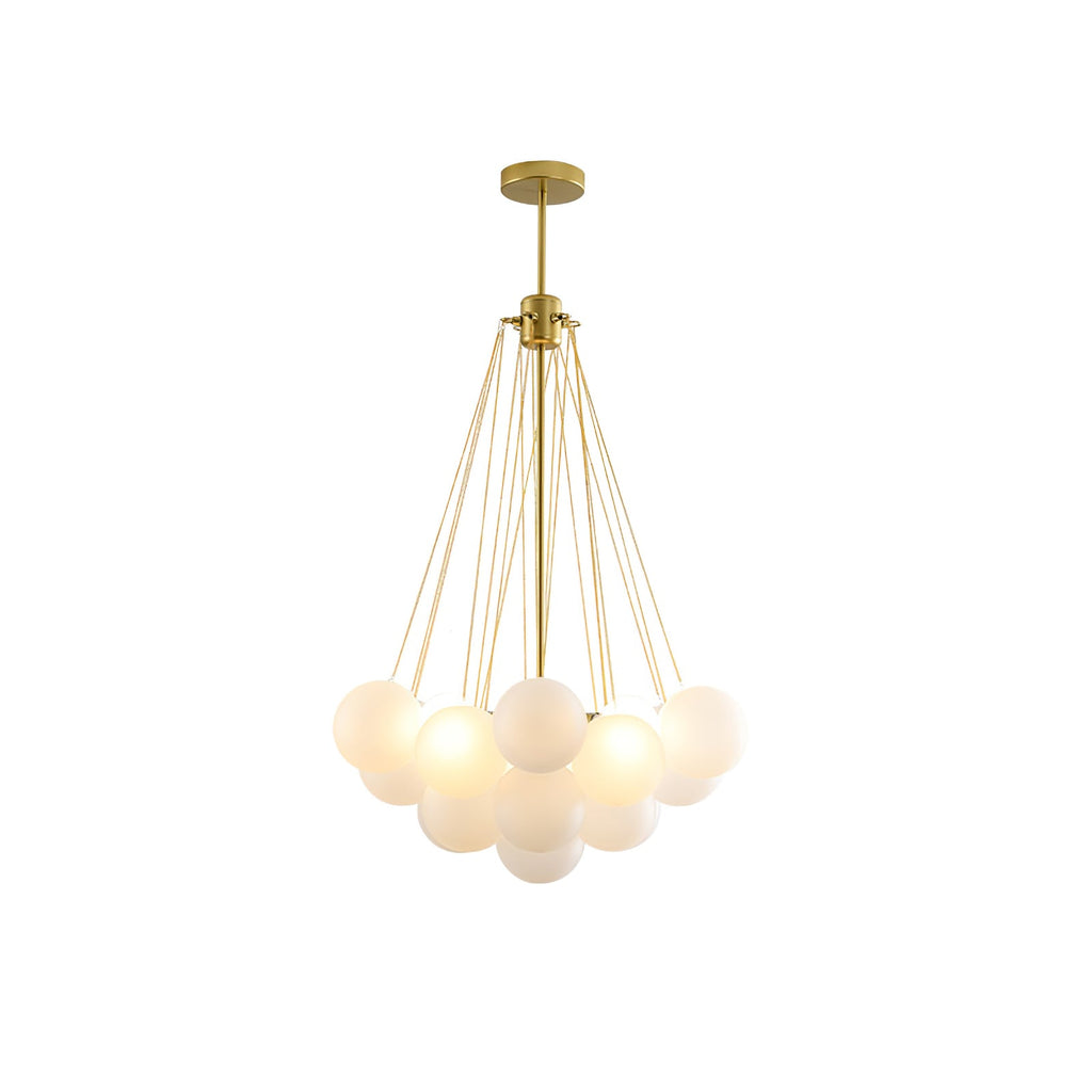 Bubble Chandelier with Frosted Glass Orbs – Elegant Indoor Lighting Fixture 0