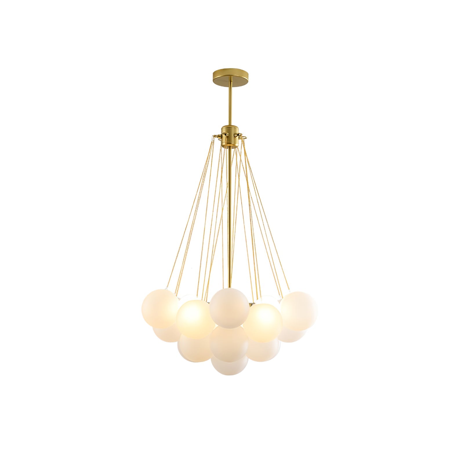 Bubble Chandelier with Frosted Glass Orbs – Elegant Indoor Lighting Fixture 0