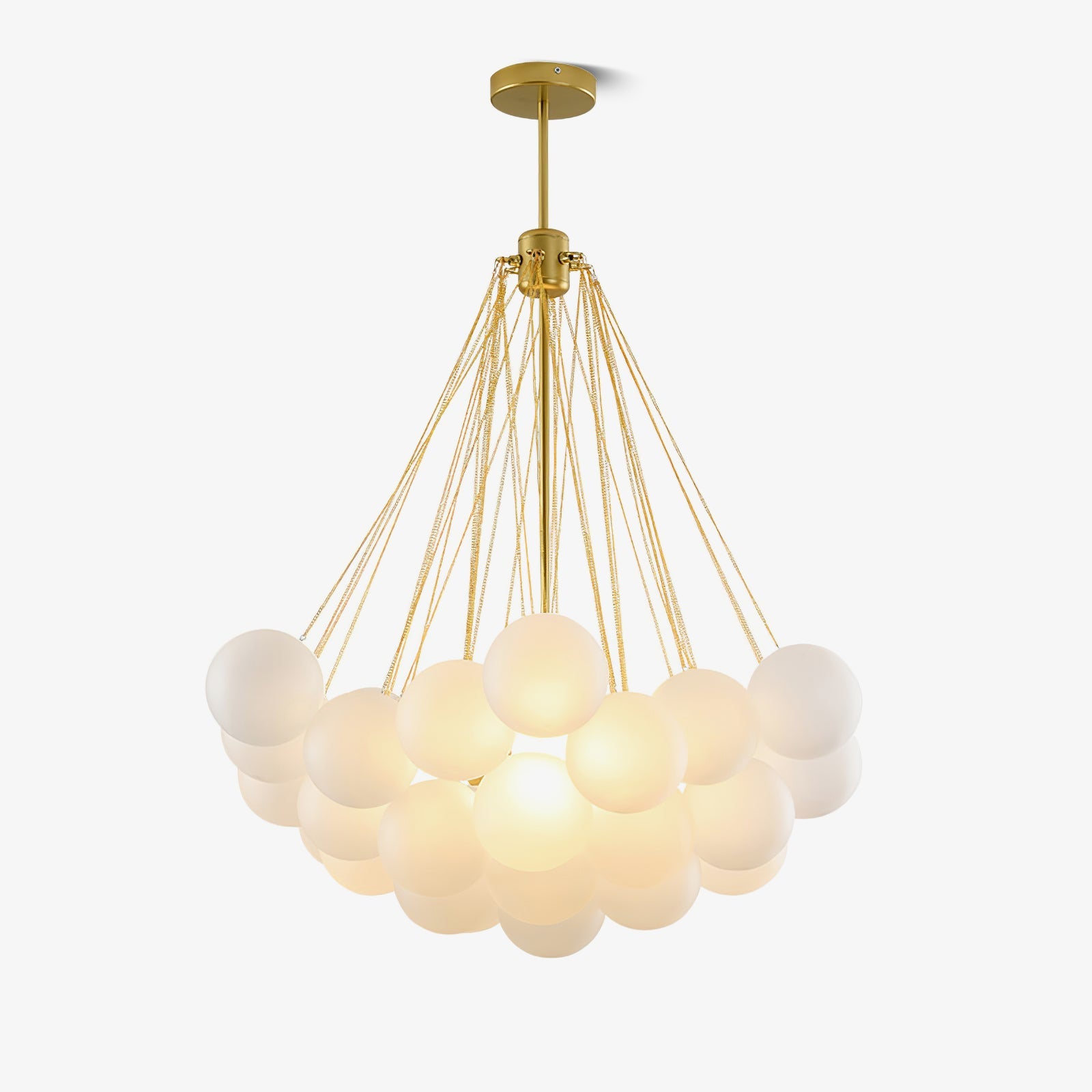 Bubble Chandelier with Frosted Glass Orbs – Elegant Indoor Lighting Fixture 1