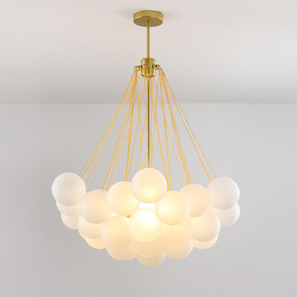 Bubble Chandelier with Frosted Glass Orbs – Elegant Indoor Lighting Fixture 11