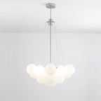 Bubble Chandelier with Frosted Glass Orbs – Elegant Indoor Lighting Fixture 12