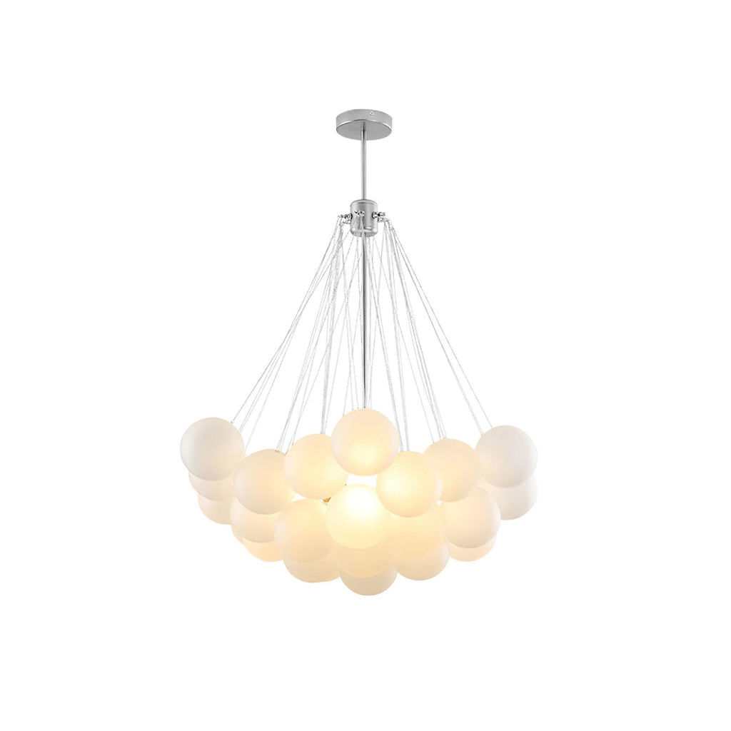 Bubble Chandelier with Frosted Glass Orbs – Elegant Indoor Lighting Fixture 13