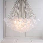 Bubble Chandelier with Frosted Glass Orbs – Elegant Indoor Lighting Fixture 15