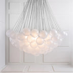 Bubble Chandelier with Frosted Glass Orbs – Elegant Indoor Lighting Fixture 16