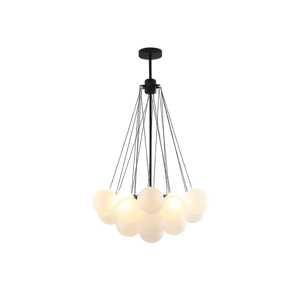 Bubble Chandelier with Frosted Glass Orbs – Elegant Indoor Lighting Fixture 18