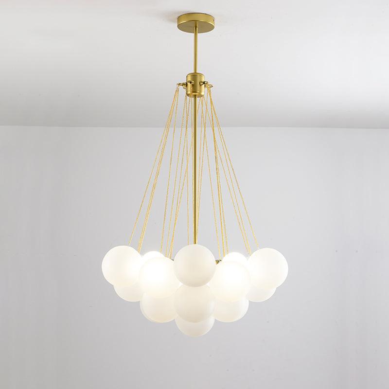Bubble Chandelier with Frosted Glass Orbs – Elegant Indoor Lighting Fixture 20
