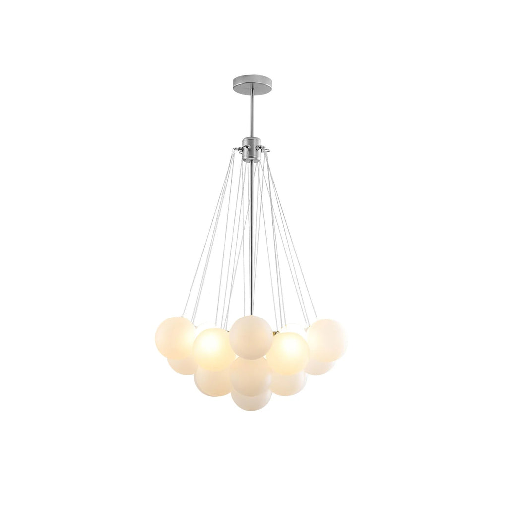 Bubble Chandelier with Frosted Glass Orbs – Elegant Indoor Lighting Fixture 21