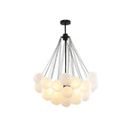 Bubble Chandelier with Frosted Glass Orbs – Elegant Indoor Lighting Fixture 22