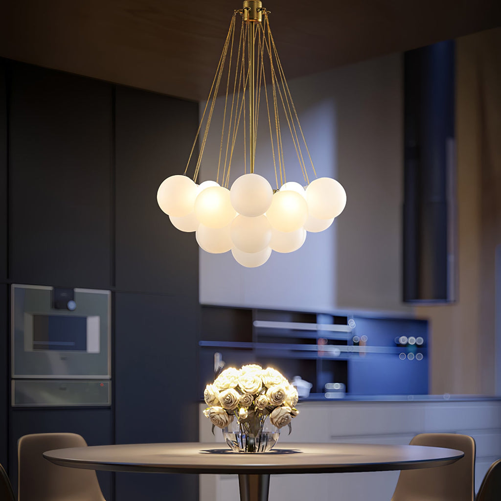 Bubble Chandelier with Frosted Glass Orbs – Elegant Indoor Lighting Fixture 5
