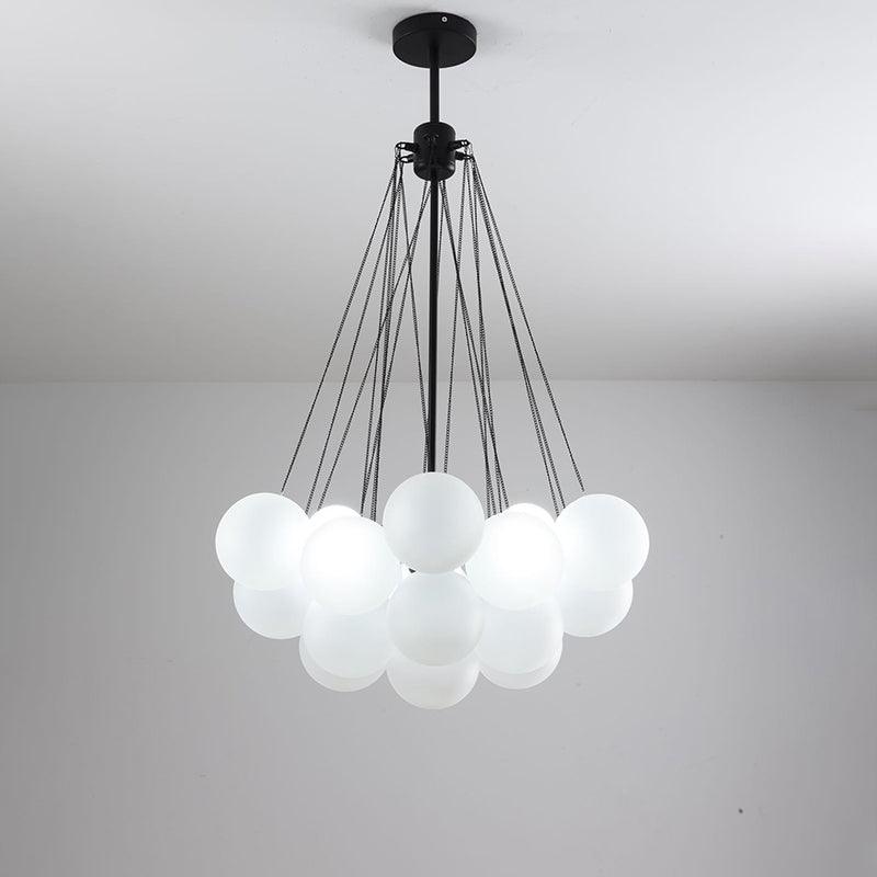 Bubble Chandelier with Frosted Glass Orbs – Elegant Indoor Lighting Fixture 9