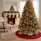 Cable Knit Christmas Tree Skirt - Round Holiday Decoration for Stylish Displays - 24 or 36 4