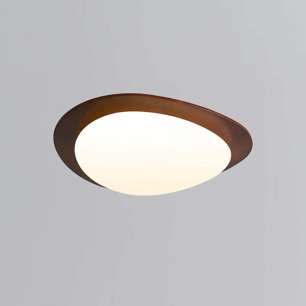 Ceiling Light Walnut Wood LED Dimmable Flush Mount — Warm White Dia 38cm - Home Decor - Stack & Clear 0