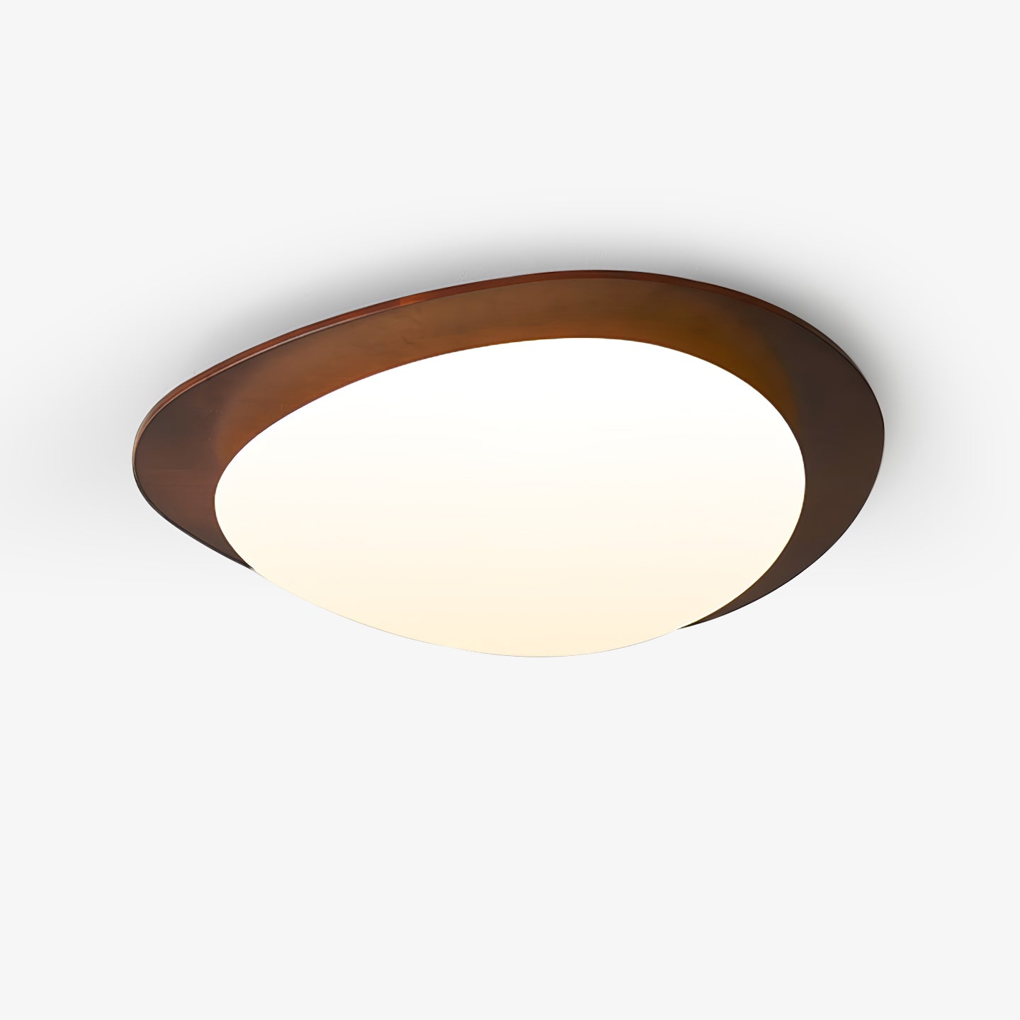 Ceiling Light Walnut Wood LED Dimmable Flush Mount — Warm White Dia 38cm - Home Decor - Stack & Clear 1