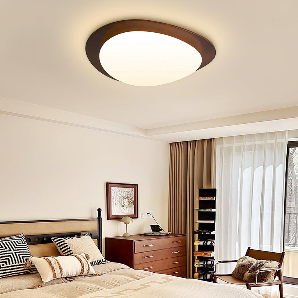 Ceiling Light Walnut Wood LED Dimmable Flush Mount — Warm White Dia 38cm - Home Decor - Stack & Clear 2