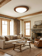 Ceiling Light Walnut Wood LED Dimmable Flush Mount — Warm White Dia 38cm - Home Decor - Stack & Clear 5