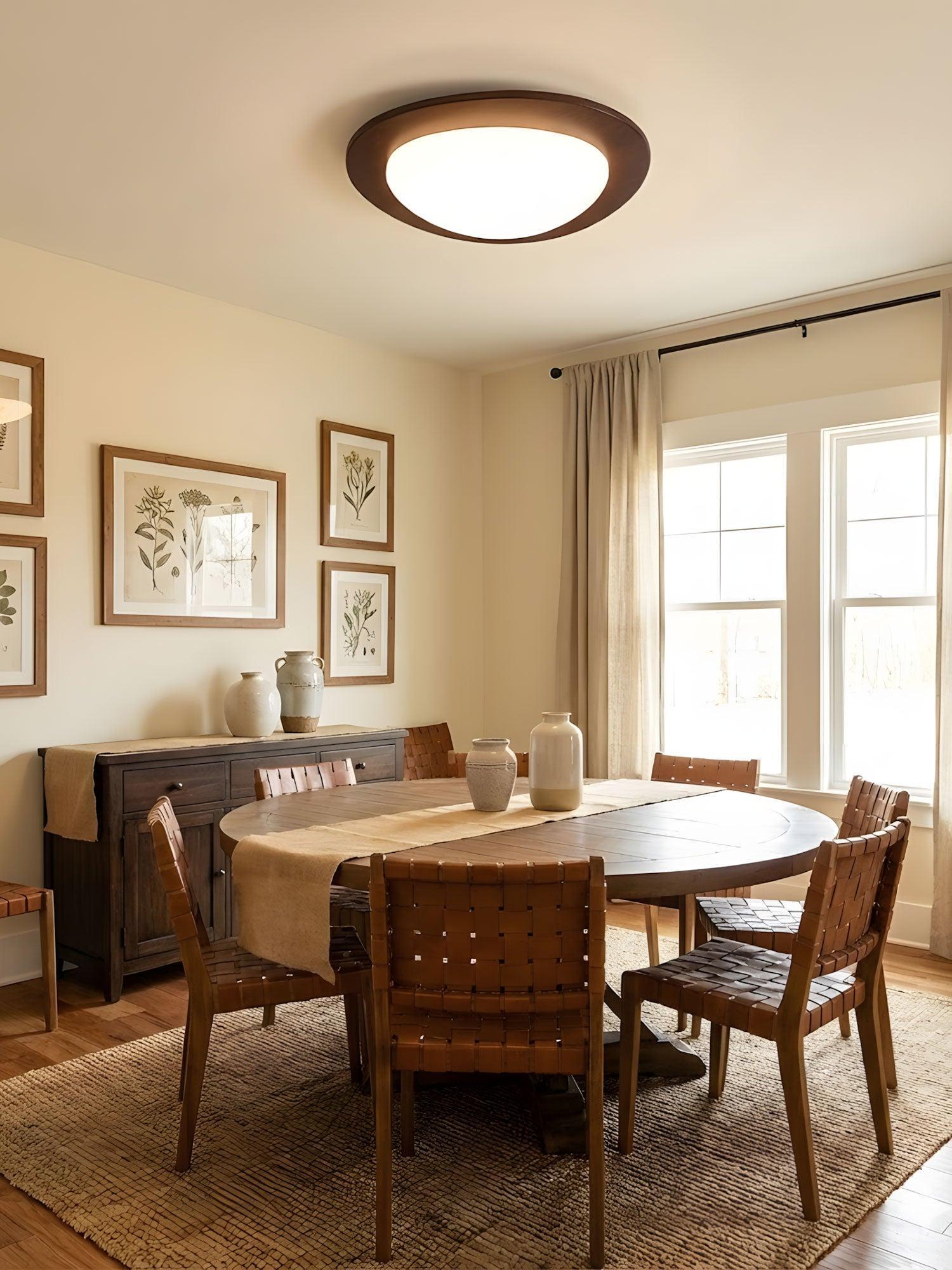Ceiling Light Walnut Wood LED Dimmable Flush Mount — Warm White Dia 38cm - Home Decor - Stack & Clear 7
