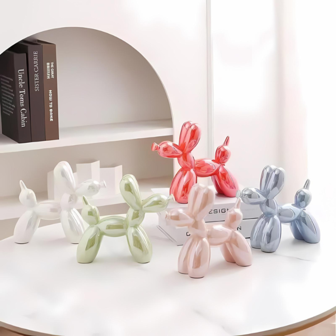 Ceramic Balloon Dog Statue – Unique Modern Home Décor for Living Room, Bedroom, Office – Colorful Playful Design 1