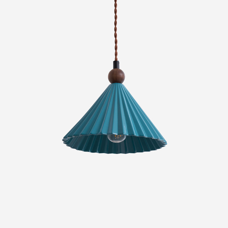 Ceramic Pendant Light with Wooden Accent for Kitchen Island – Modern Hanging Light 1