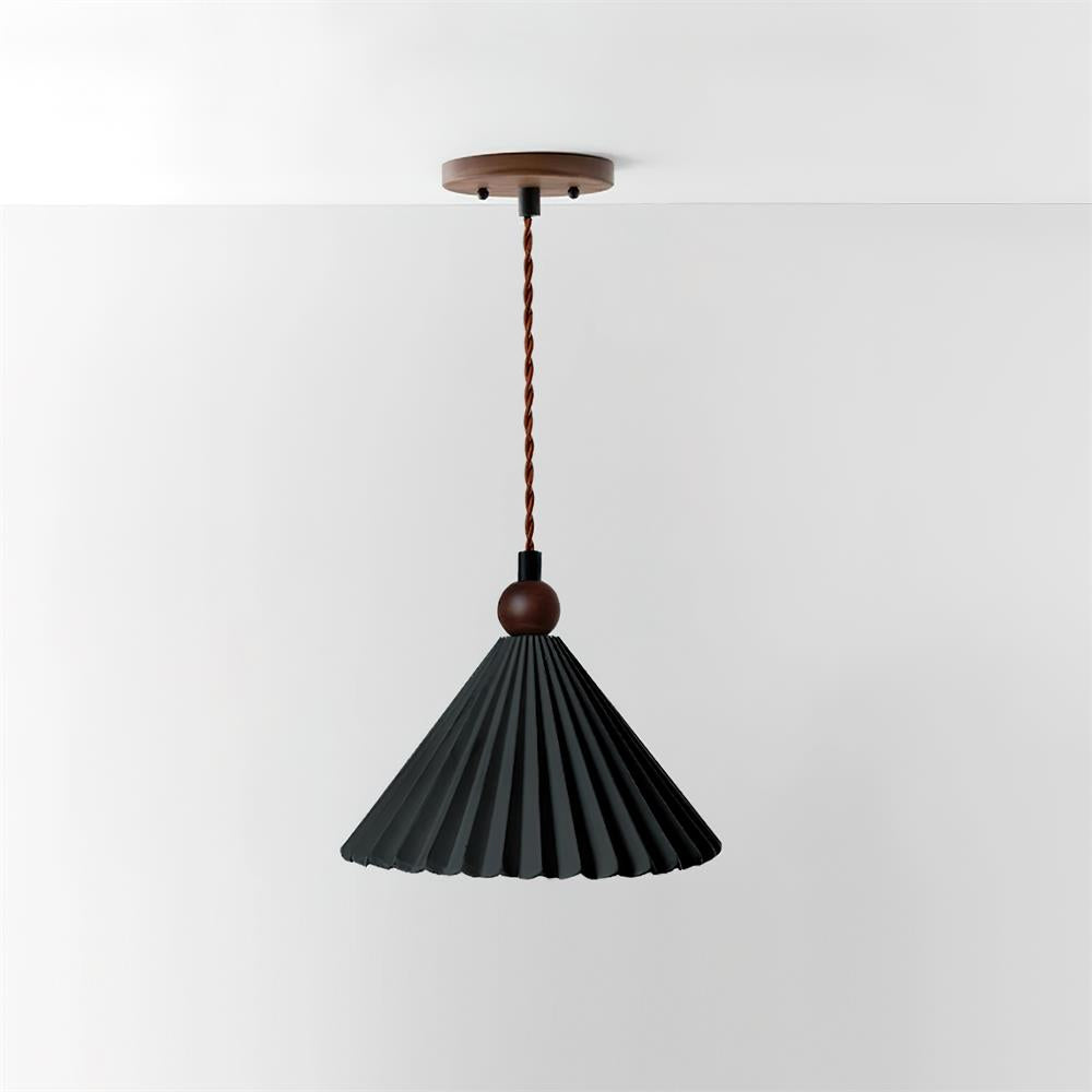Ceramic Pendant Light with Wooden Accent for Kitchen Island – Modern Hanging Light 10
