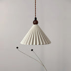 Ceramic Pendant Light with Wooden Accent for Kitchen Island – Modern Hanging Light 2