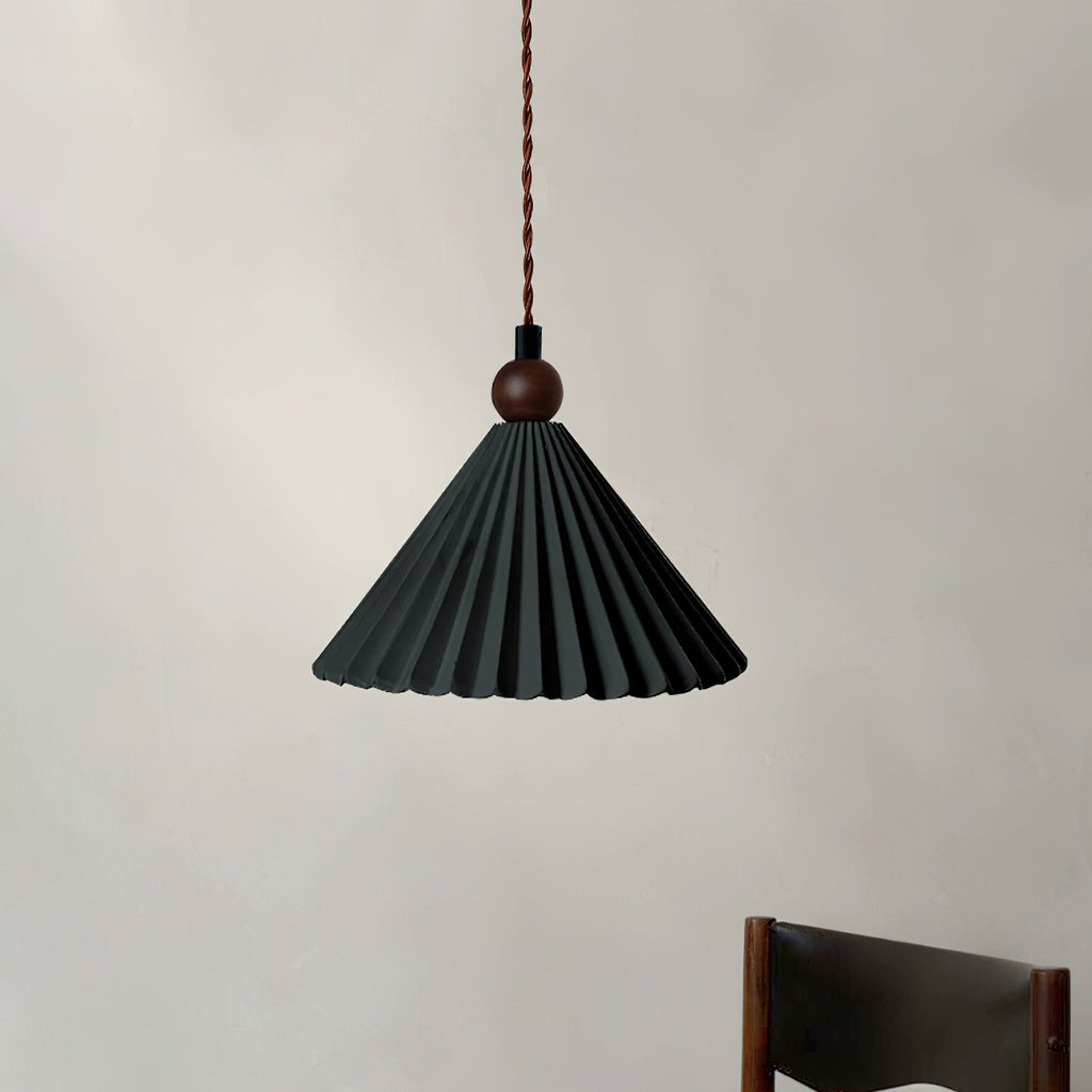 Ceramic Pendant Light with Wooden Accent for Kitchen Island – Modern Hanging Light 3