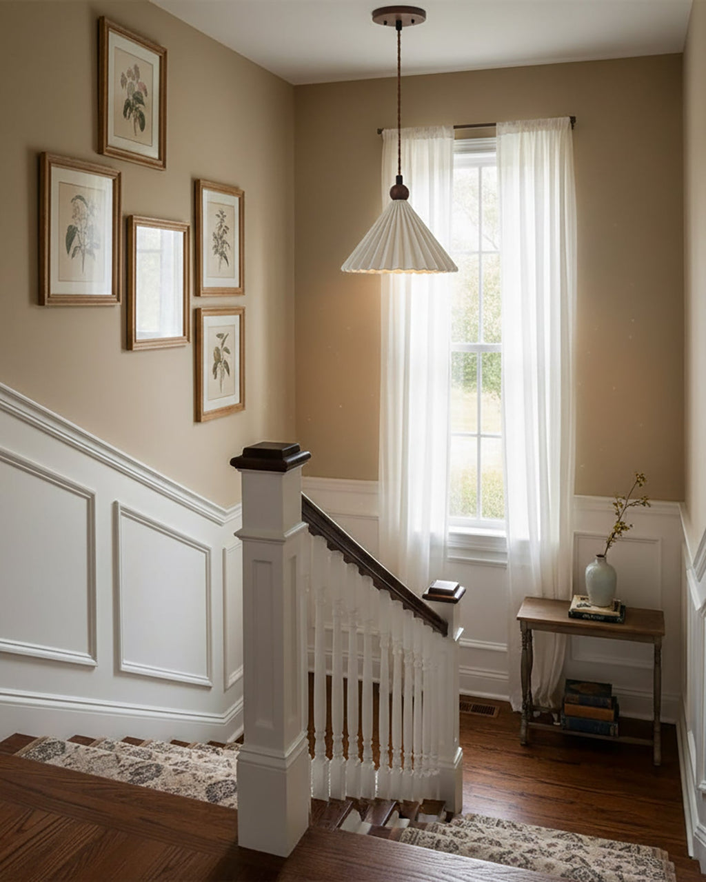 Ceramic Pendant Light with Wooden Accent for Kitchen Island – Modern Hanging Light 7