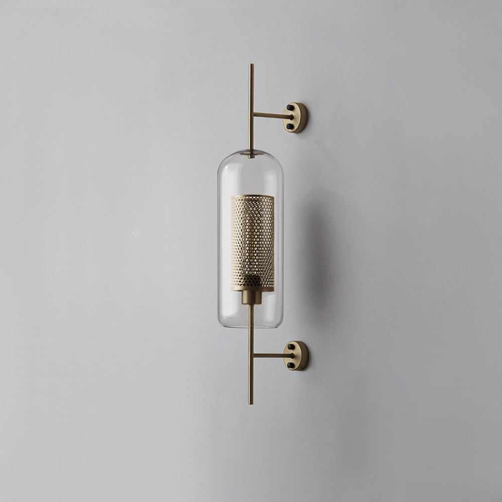 Chic Adjustable Glass Wall Light In Copper Finish 18